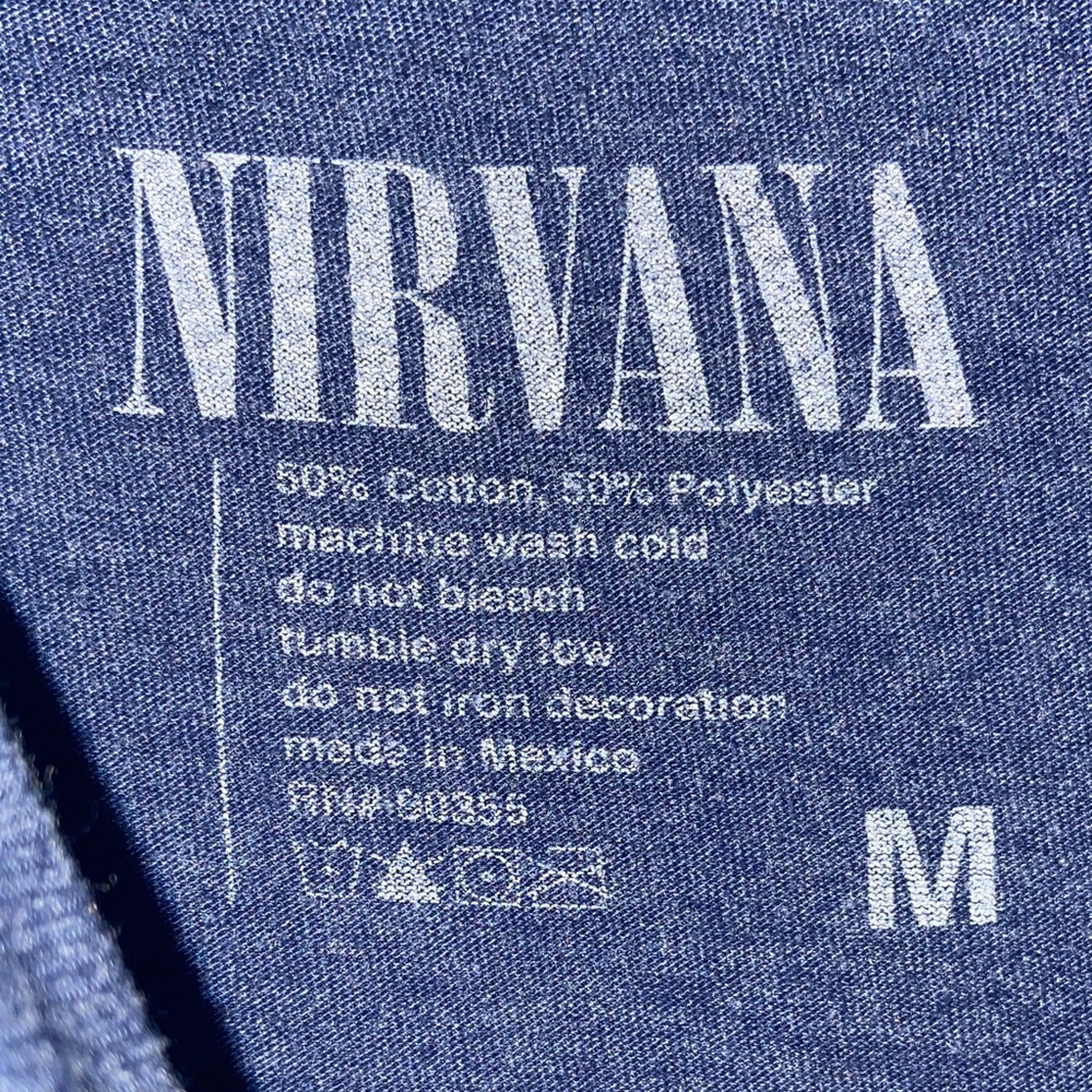 NIRVANA Band Tee in Dark Blue and Gold Adult Size Medium 🔥 YB6 - Picture 3 of 4